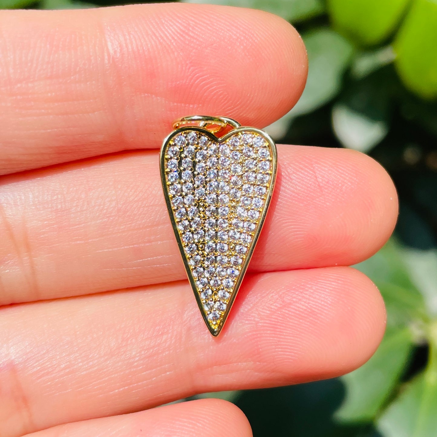 10pcs/lot 26.6*22mm CZ Paved Heart Charm Pendants CZ Paved Charms Hearts New Charms Arrivals Charms Beads Beyond