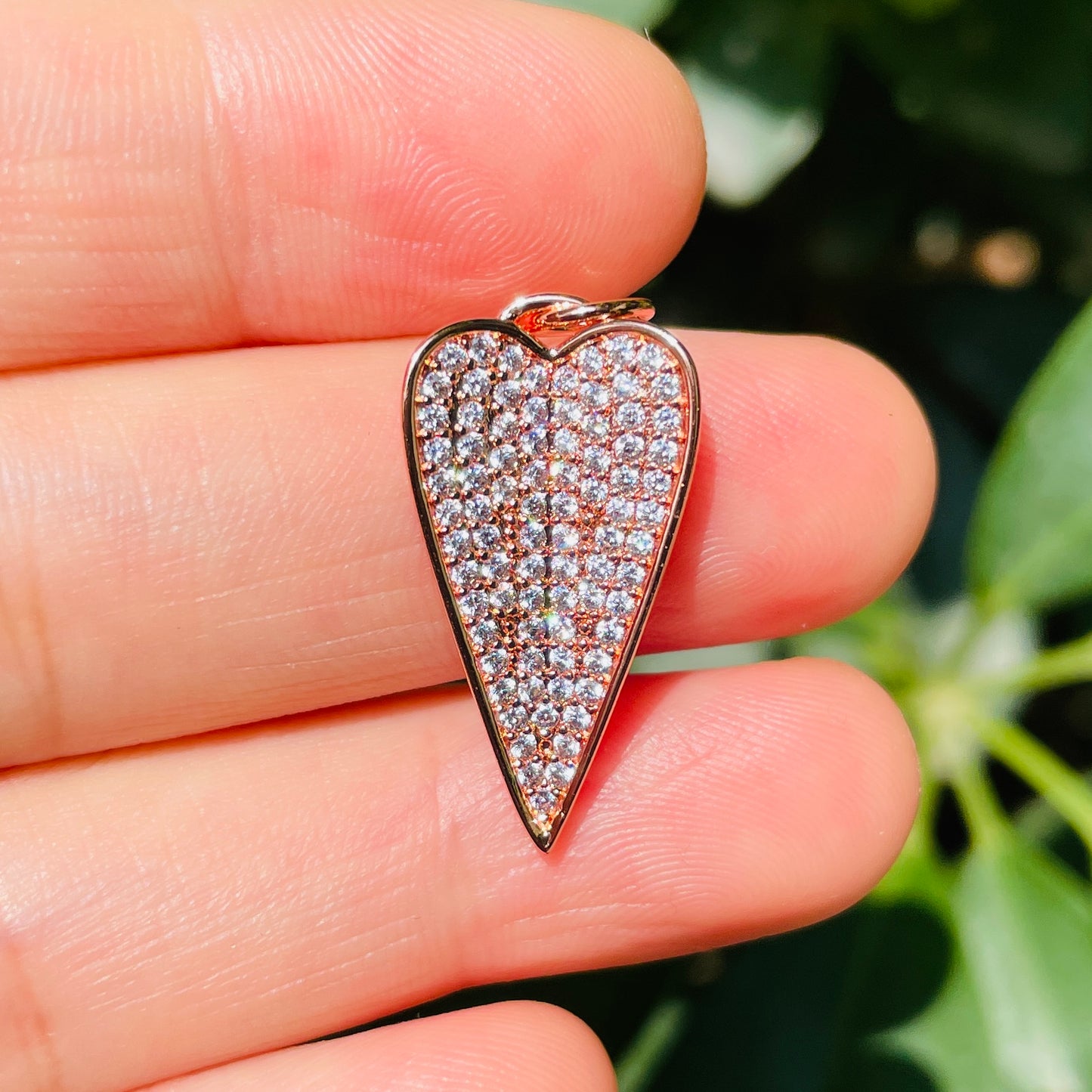 10pcs/lot 26.6*22mm CZ Paved Heart Charm Pendants CZ Paved Charms Hearts New Charms Arrivals Charms Beads Beyond