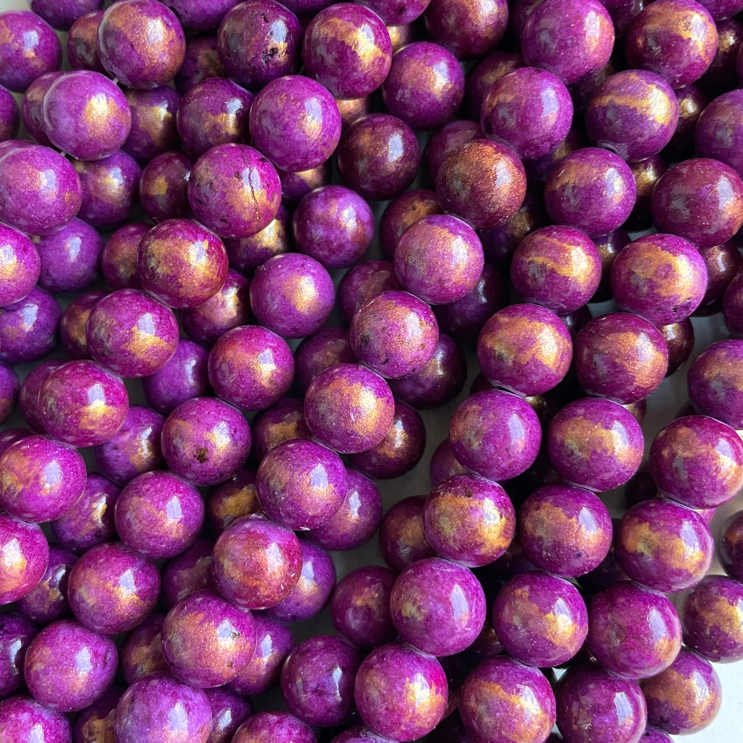 2 Strands/lot 8mm, 10mm Dark Purple Gold Plated Jade Round Stone Beads Stone Beads 8mm Stone Beads Gold Plated Jade Beads Round Jade Beads Charms Beads Beyond
