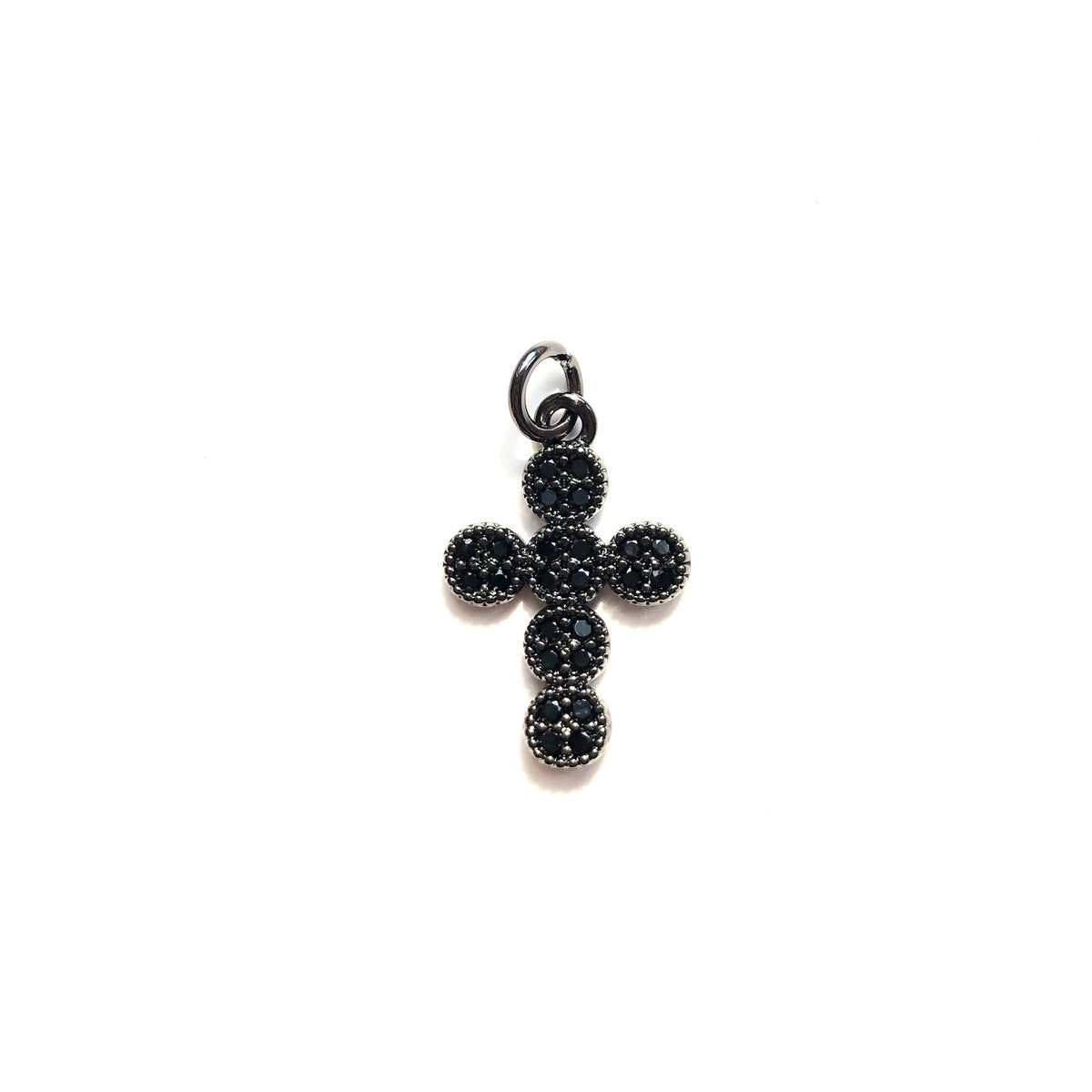 10pcs/lot 18.6*12.3mm CZ Paved Cross Charms