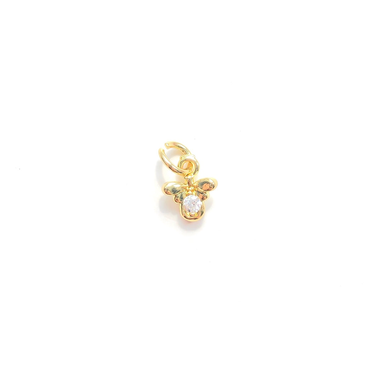10pcs/lot 8.7*7.4mm Mini Size CZ Paved Bee Charms