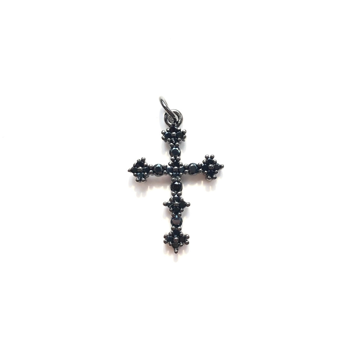 10pcs/lot 24*15.7mm CZ Paved Cross Charms
