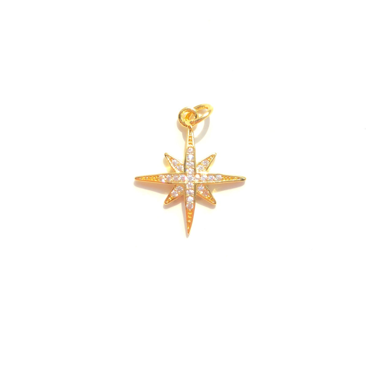 10pcs/lot 20*17.8mm CZ Paved North Star Charms