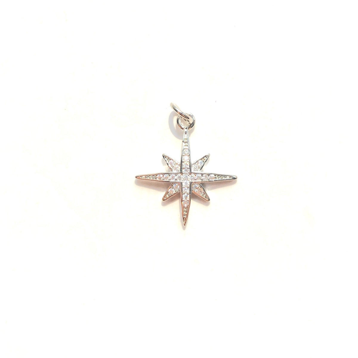 10pcs/lot 20*17.8mm CZ Paved North Star Charms