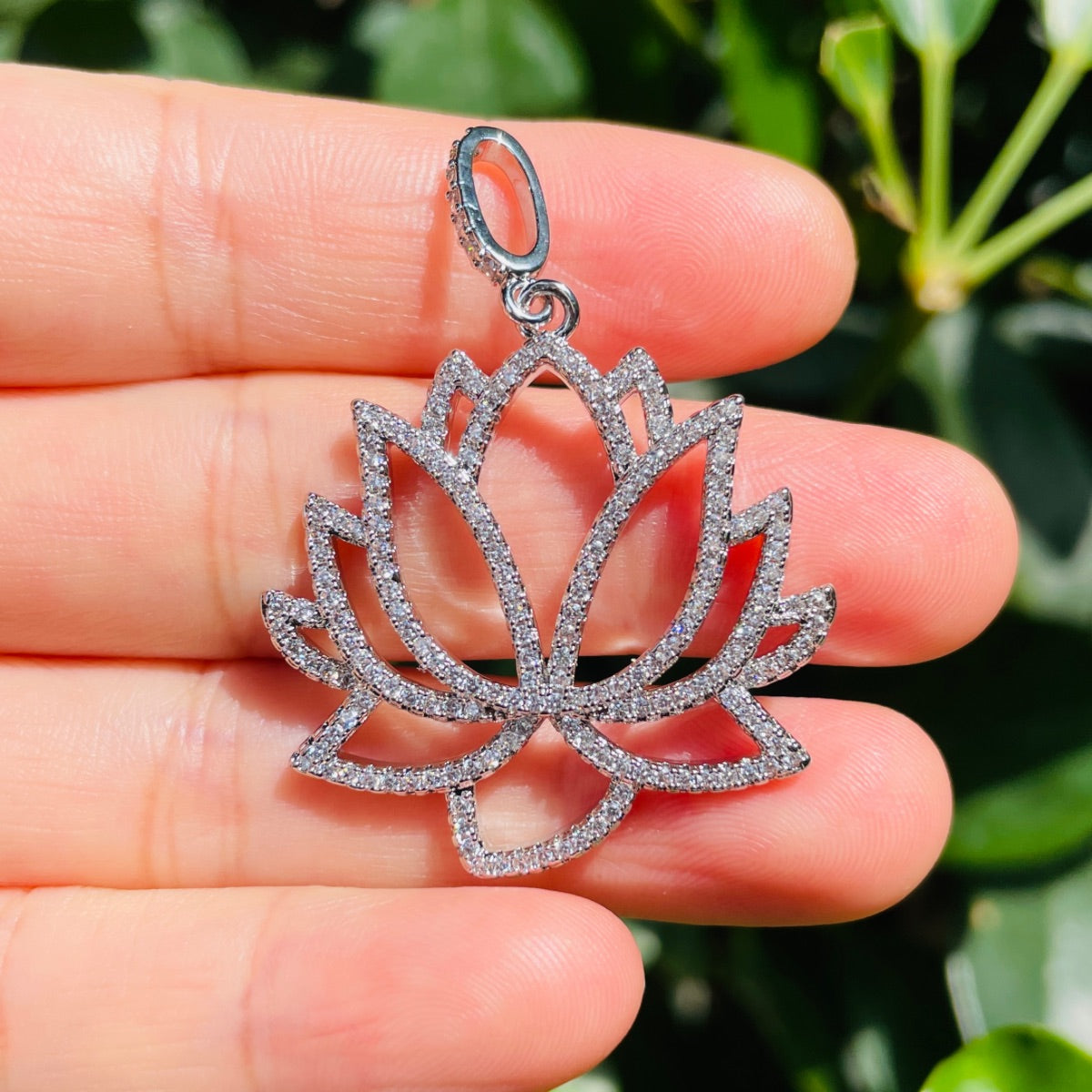 5-10pcs/lot CZ Paved Lotus Flower Charms CZ Paved Charms Flowers New Charms Arrivals Charms Beads Beyond
