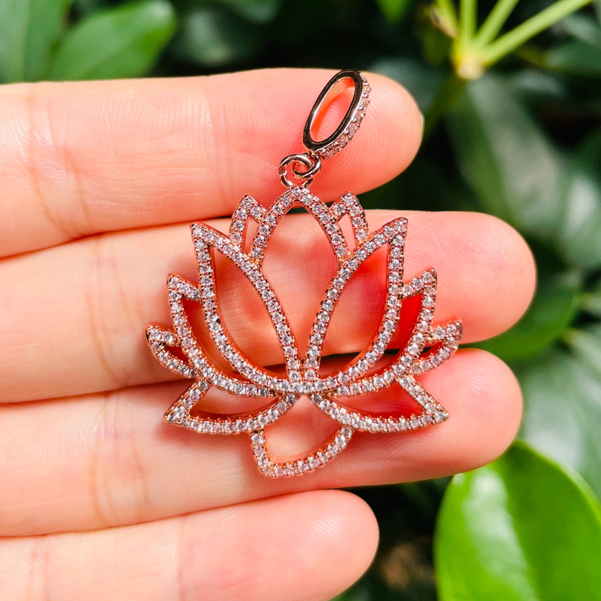 5-10pcs/lot CZ Paved Lotus Flower Charms CZ Paved Charms Flowers New Charms Arrivals Charms Beads Beyond