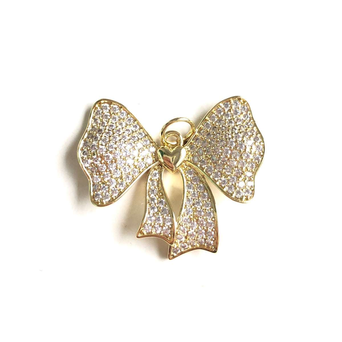 10pcs/lot 30*26mm CZ Paved Bow Bowknot Charms Gold CZ Paved Charms Bow Ties New Charms Arrivals Charms Beads Beyond