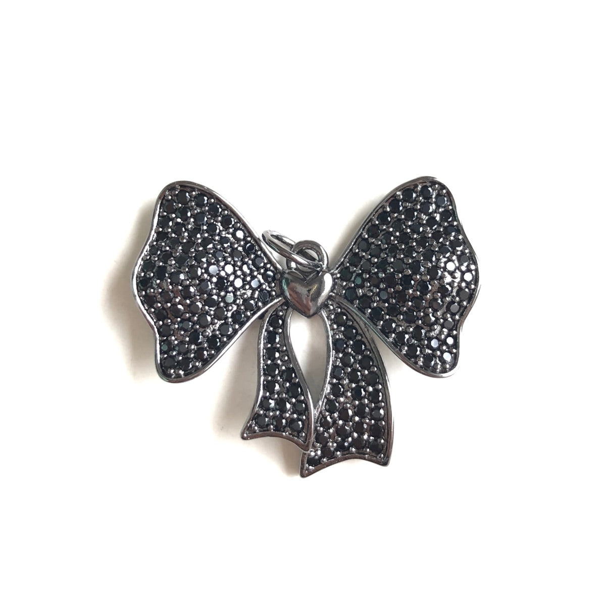 10pcs/lot 30*26mm CZ Paved Bow Bowknot Charms Black on Black CZ Paved Charms Bow Ties New Charms Arrivals Charms Beads Beyond