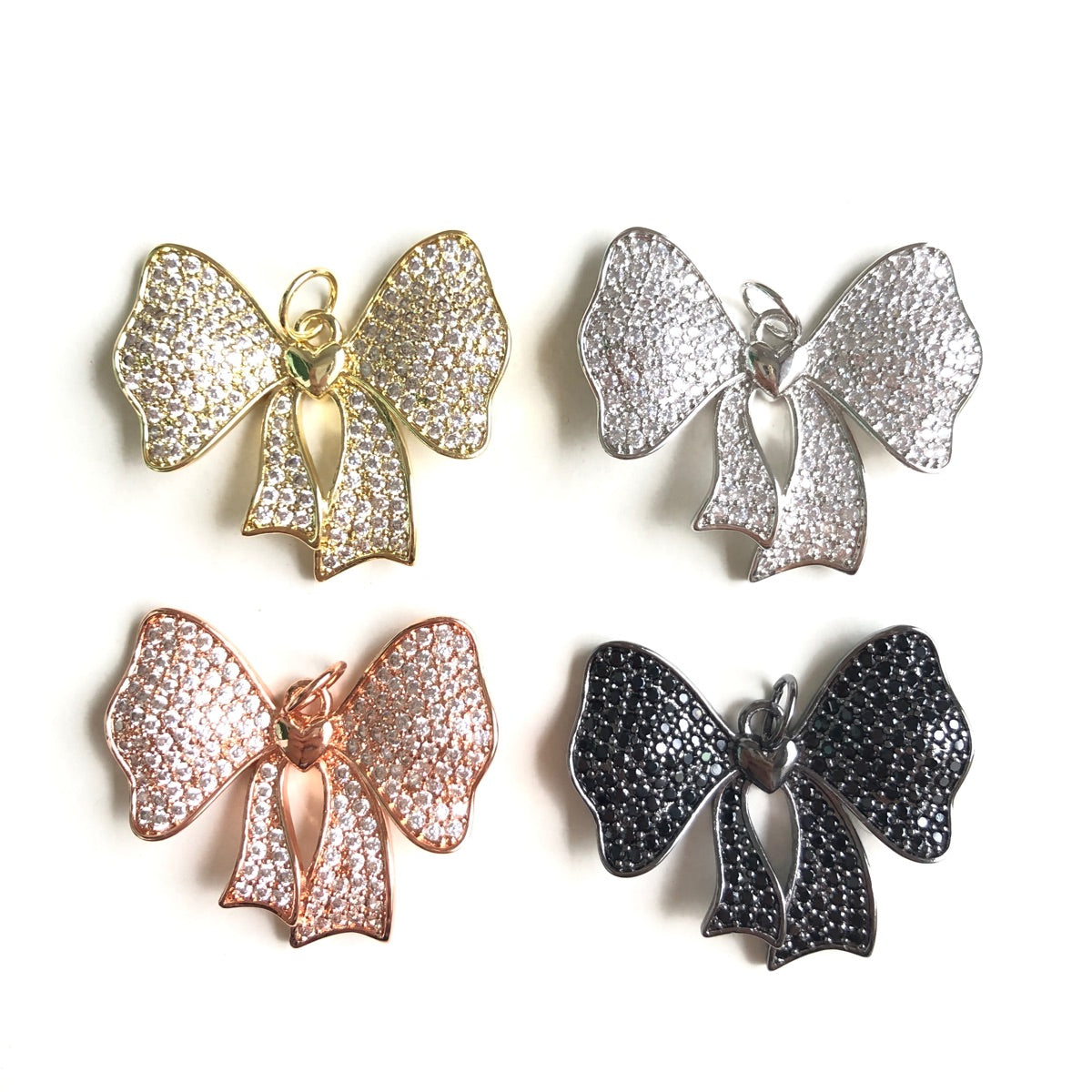 10pcs/lot 30*26mm CZ Paved Bow Bowknot Charms CZ Paved Charms Bow Ties New Charms Arrivals Charms Beads Beyond