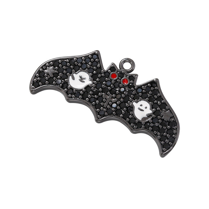 10pcs/lot CZ Paved Bat Charm for Halloween Black on Black CZ Paved Charms Halloween Charms Charms Beads Beyond