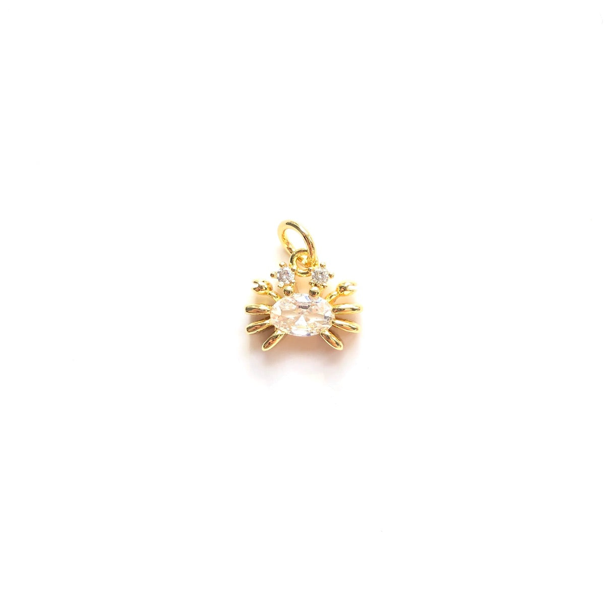 10pcs/lot Mini Size CZ Paved Crab Charms