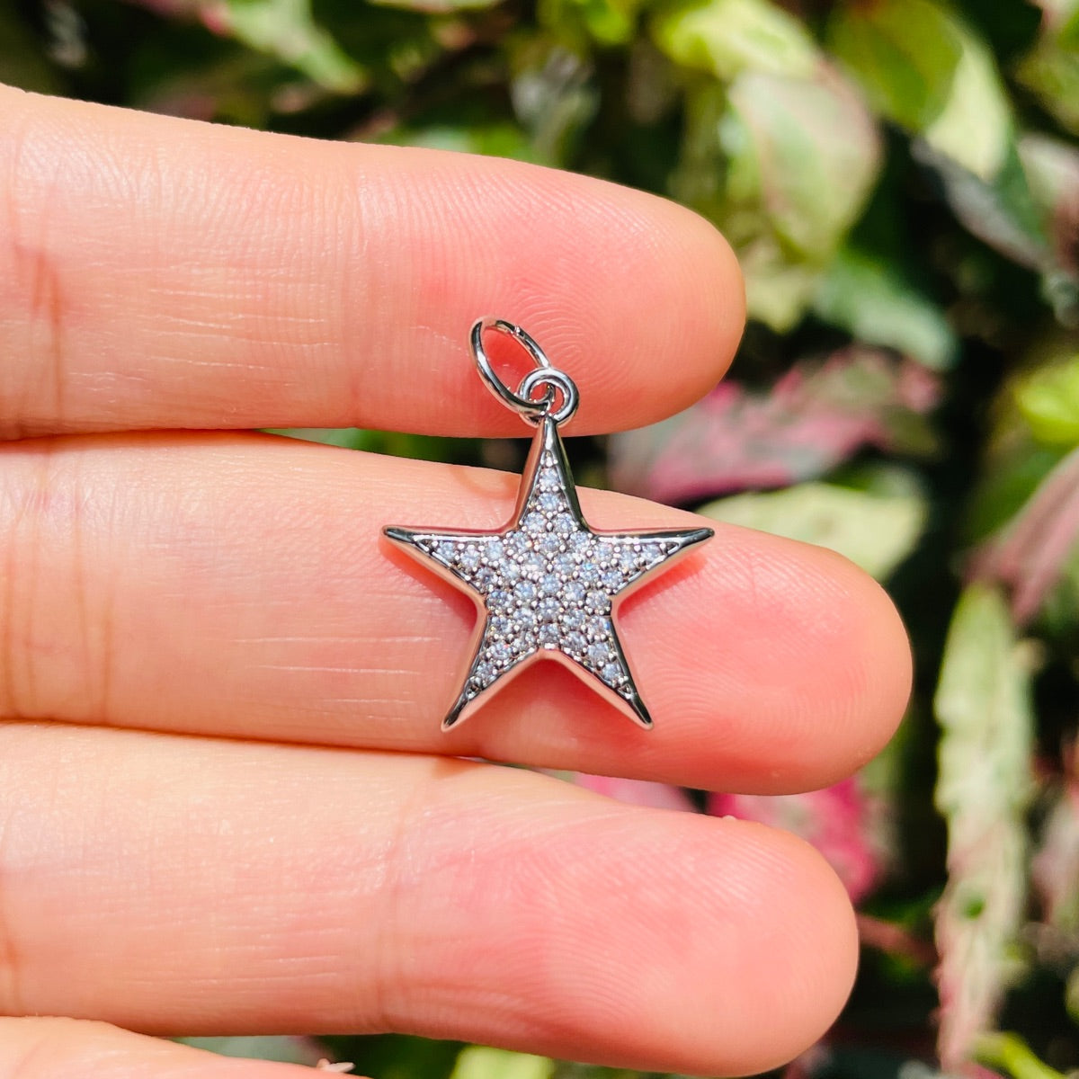 10pcs/lot 18.6*17mm Small Size CZ Paved Star Charms CZ Paved Charms New Charms Arrivals Small Sizes Sun Moon Stars Charms Beads Beyond