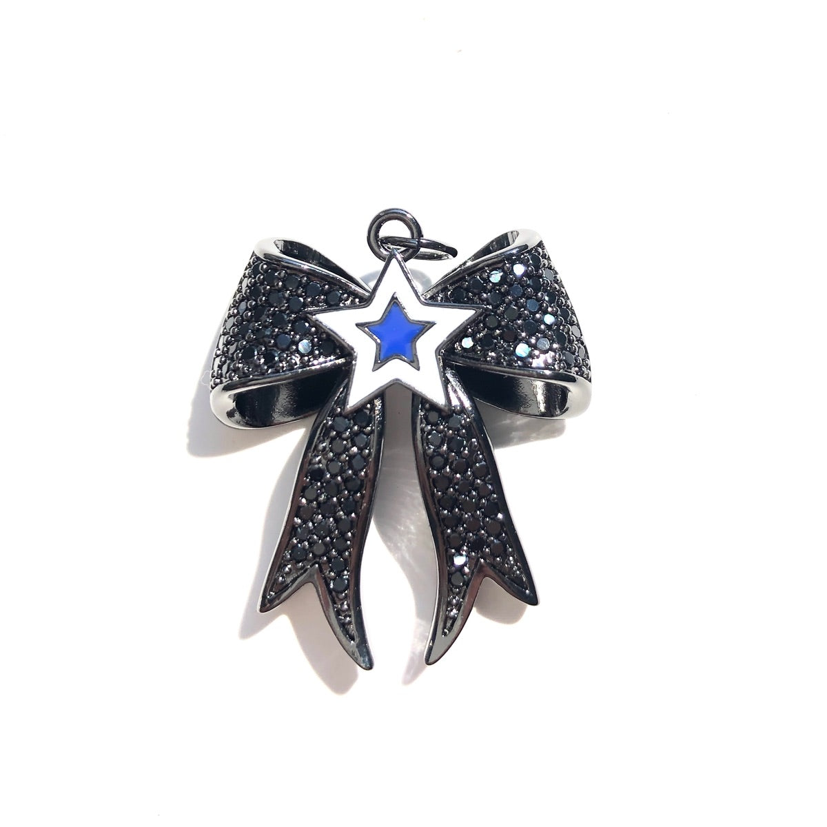 10pcs/Lot CZ Paved Cowboys Bow Tie American Football Soccer Charms Black on Black CZ Paved Charms American Football Sports New Charms Arrivals Charms Beads Beyond