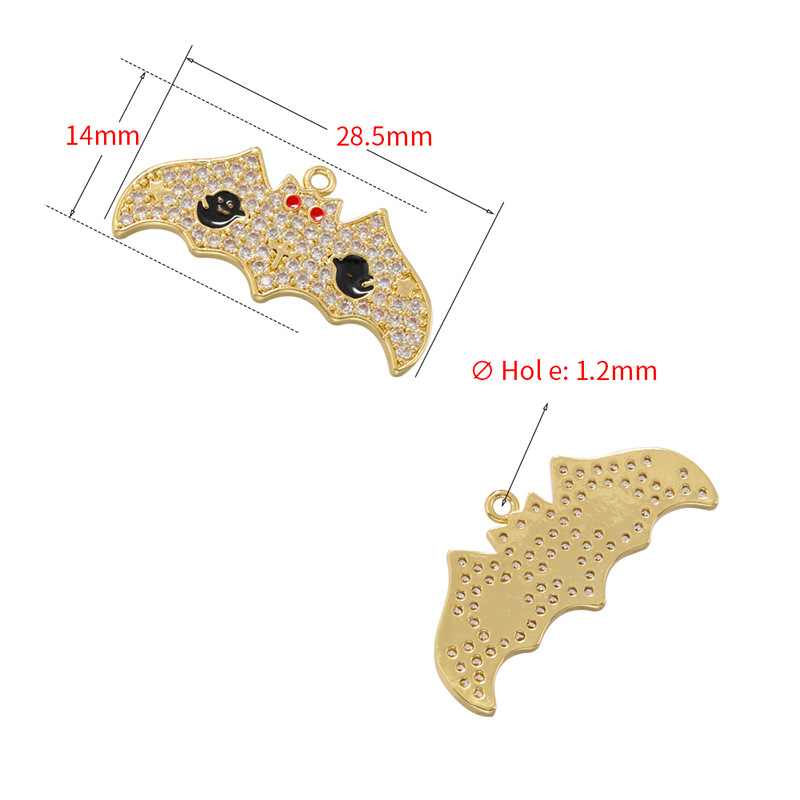 10pcs/lot CZ Paved Bat Charm for Halloween CZ Paved Charms Halloween Charms Charms Beads Beyond