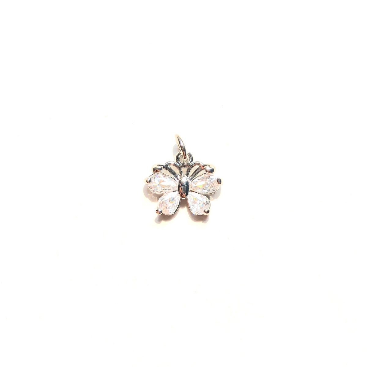 10pcs/lot Small Size CZ Paved Butterfly Charm