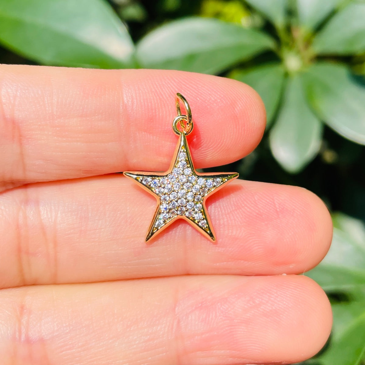 10pcs/lot 18.6*17mm Small Size CZ Paved Star Charms CZ Paved Charms New Charms Arrivals Small Sizes Sun Moon Stars Charms Beads Beyond