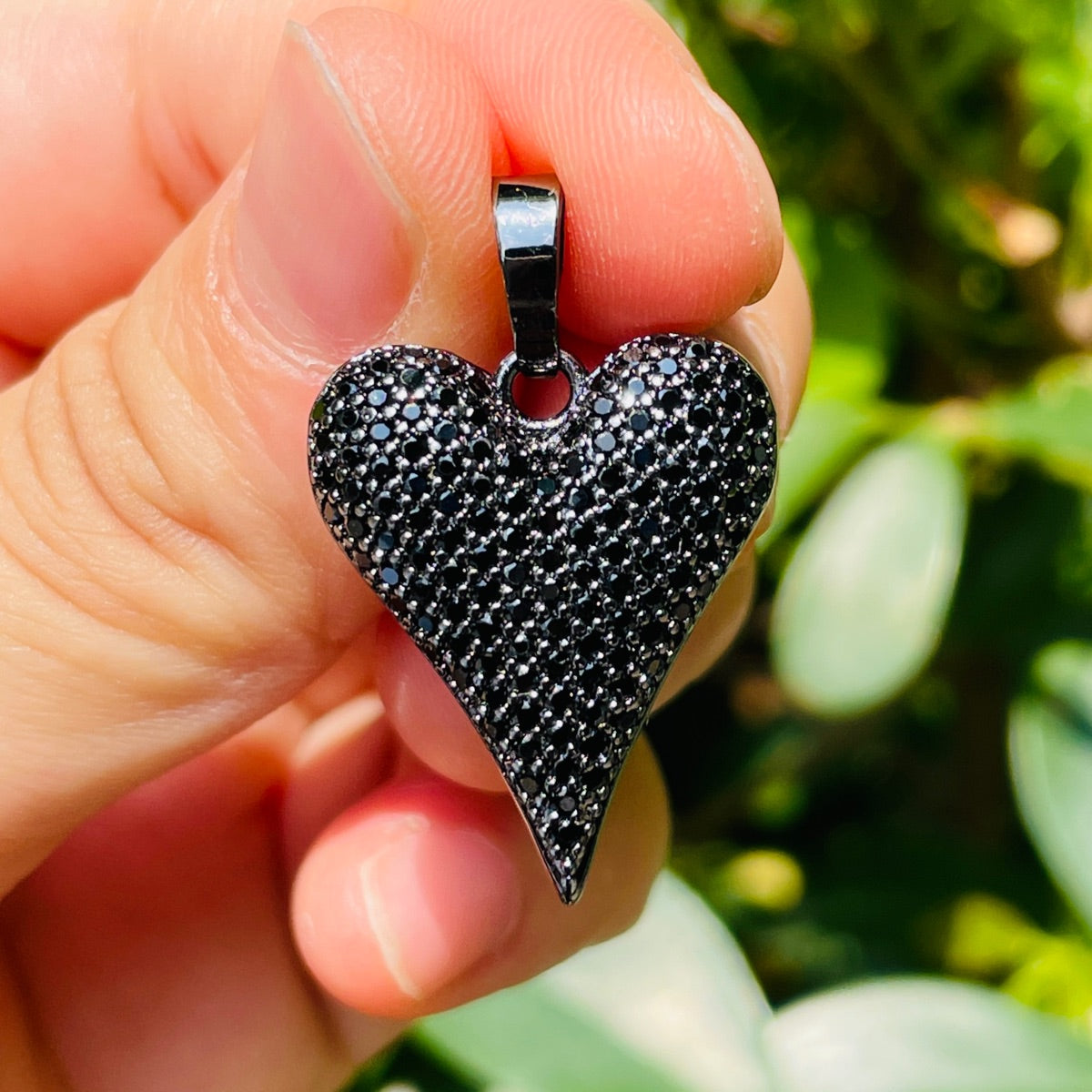 10pcs/lot CZ Paved 3D Heart Charm Pendants CZ Paved Charms Hearts New Charms Arrivals Charms Beads Beyond