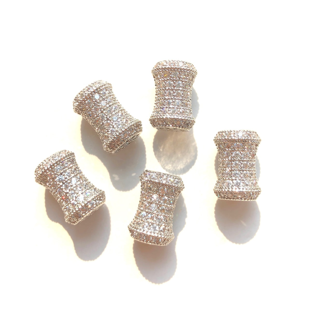 10-20pcs/lot 18.5*16.4mm CZ Paved Bottle Shape Spacer Beads