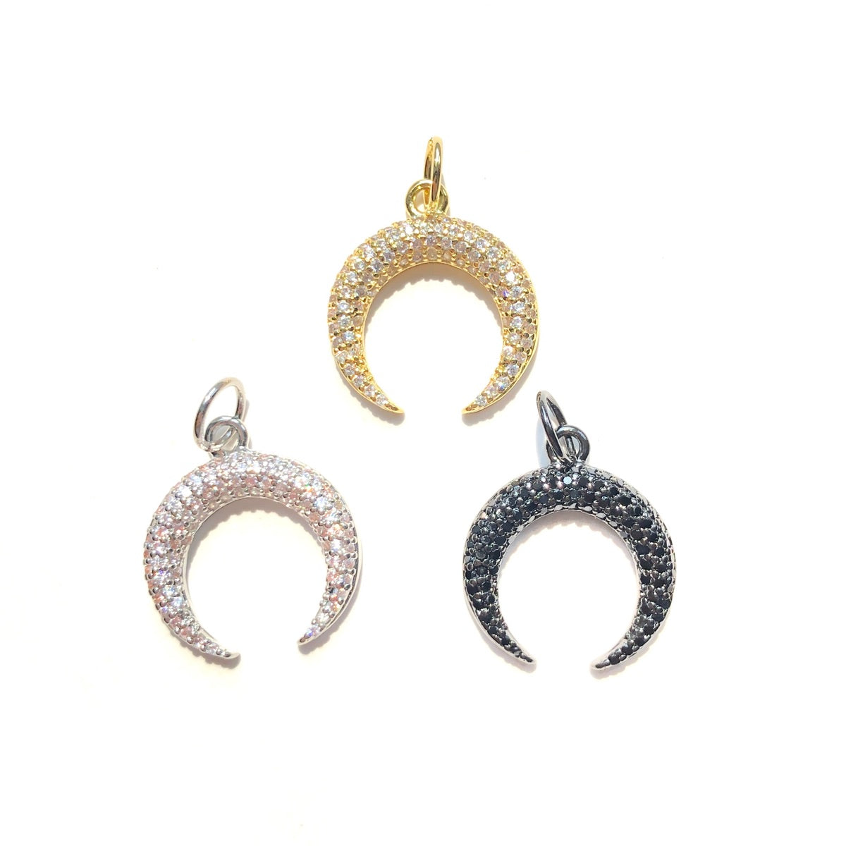 10pcs/lot CZ Paved Moon and Sun Charms