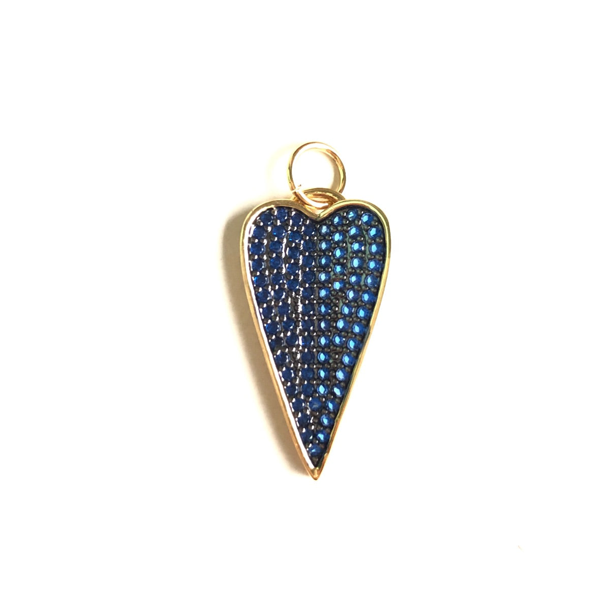 5-10pcs/lot 26.6*22mm Blue Green Fuchsia CZ Paved Heart Charm Pendants CZ Paved Charms Hearts New Charms Arrivals Charms Beads Beyond