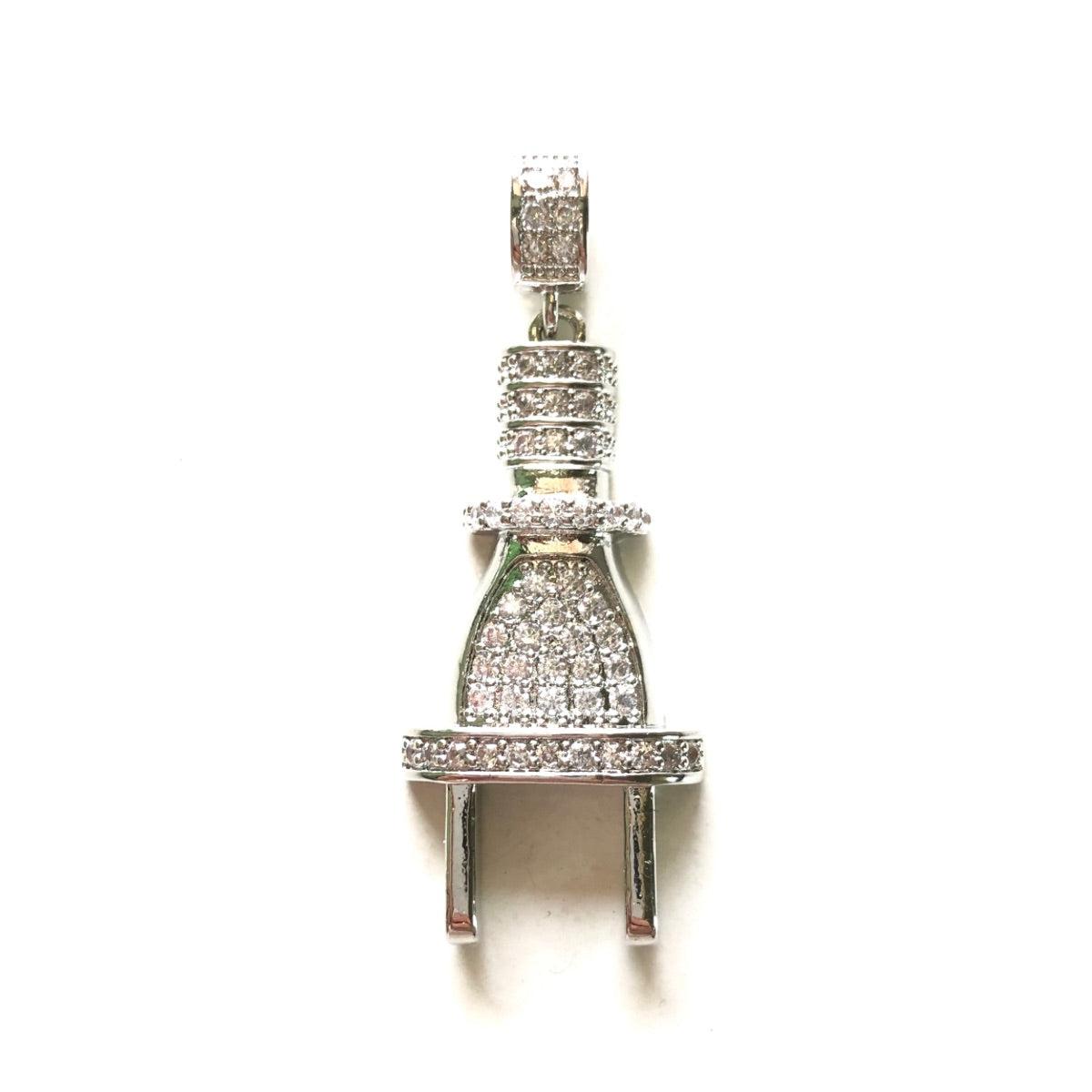 10pcs/lot CZ Paved Plug Charms-God Is the Plug Silver CZ Paved Charms Christian Quotes New Charms Arrivals Charms Beads Beyond