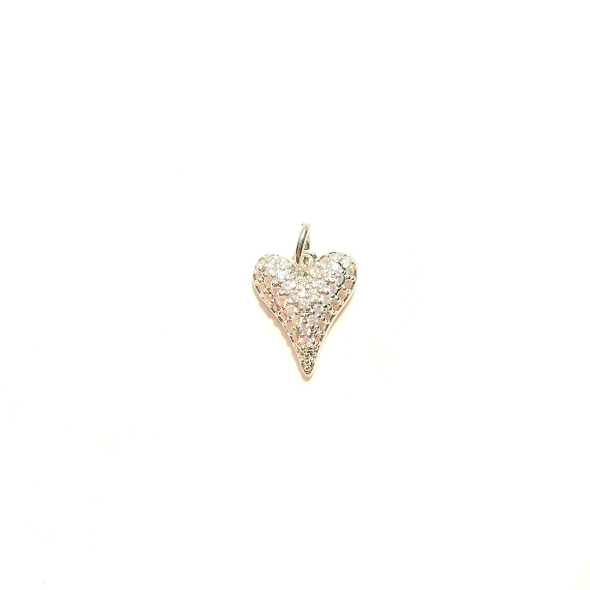 10pcs/lot Mini Size CZ Pave 3D Heart Charm Pendants