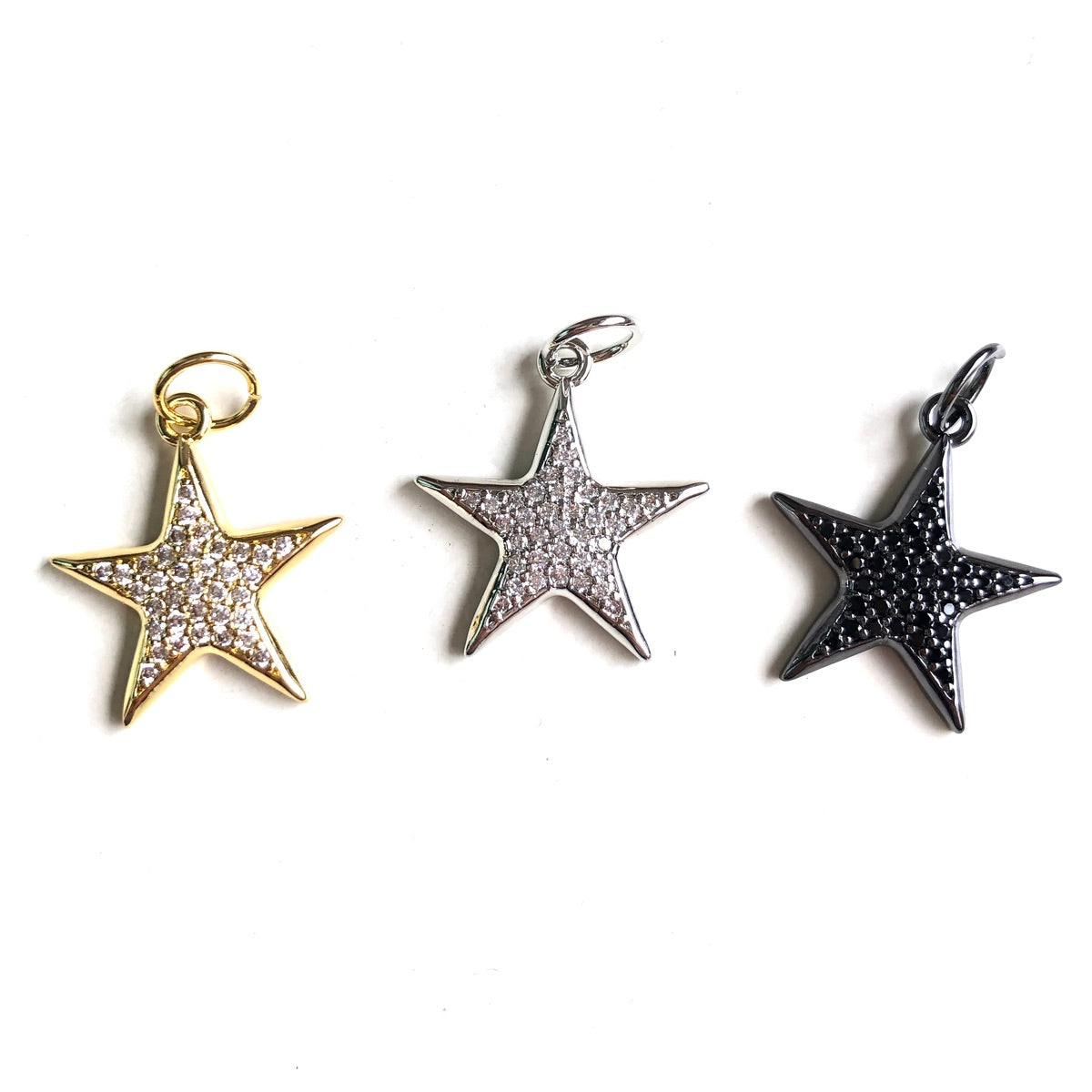 10pcs/lot 18.6*17mm Small Size CZ Paved Star Charms CZ Paved Charms New Charms Arrivals Small Sizes Sun Moon Stars Charms Beads Beyond