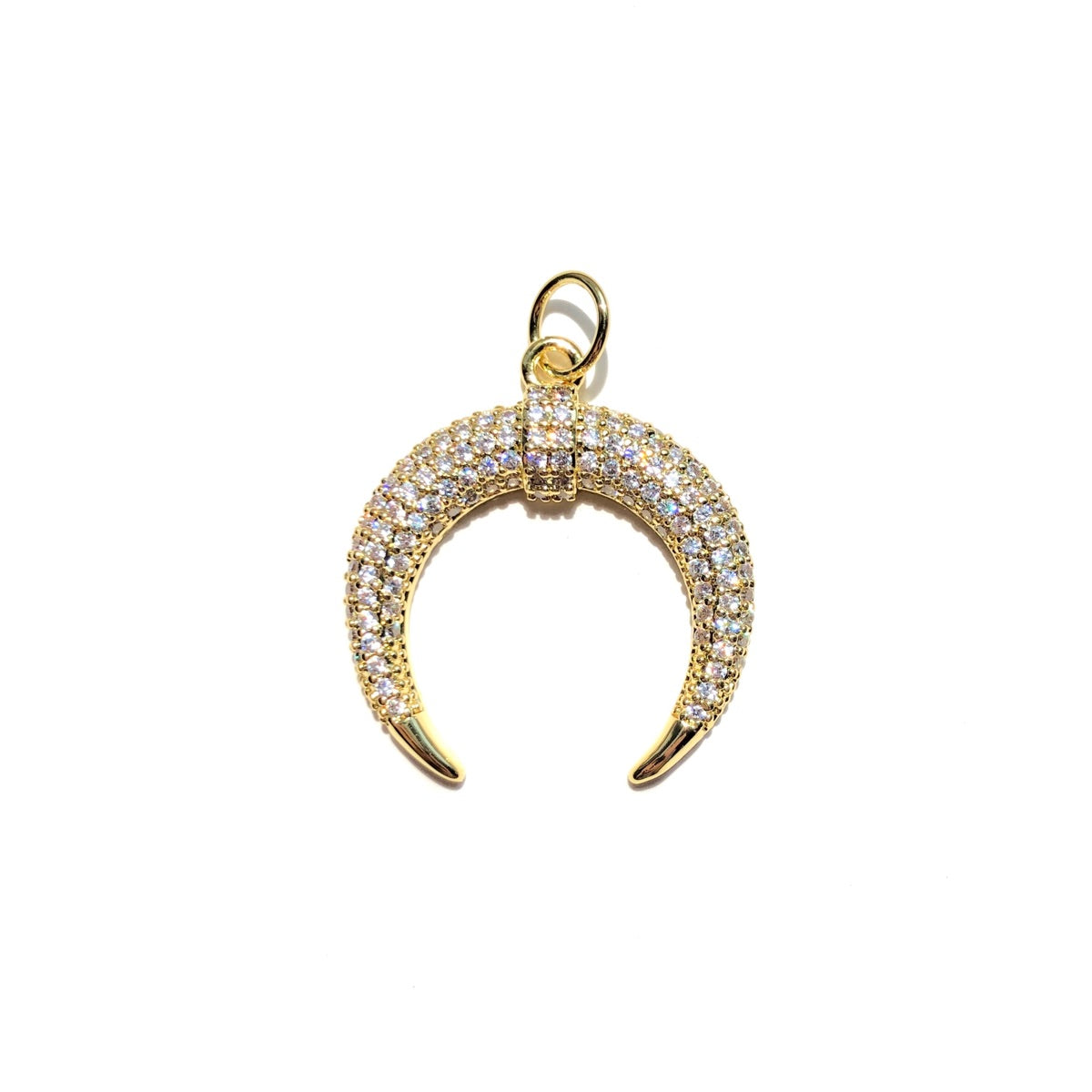 10pcs/lot 25*22.8mm CZ Paved Moon Charms