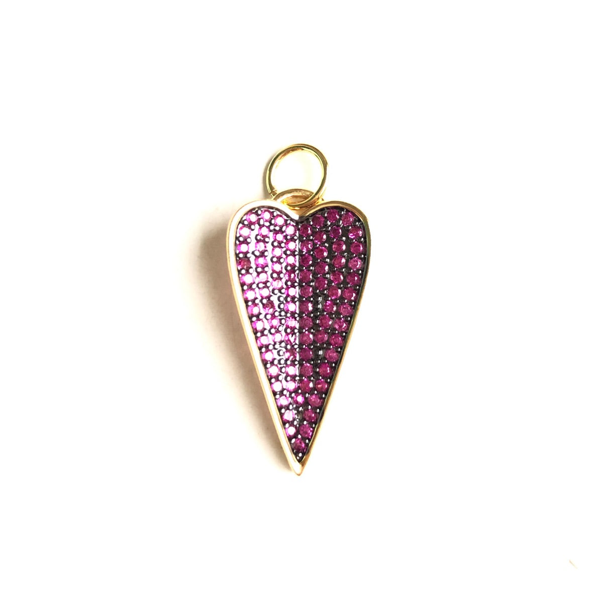 5-10pcs/lot 26.6*22mm Blue Green Fuchsia CZ Paved Heart Charm Pendants CZ Paved Charms Hearts New Charms Arrivals Charms Beads Beyond