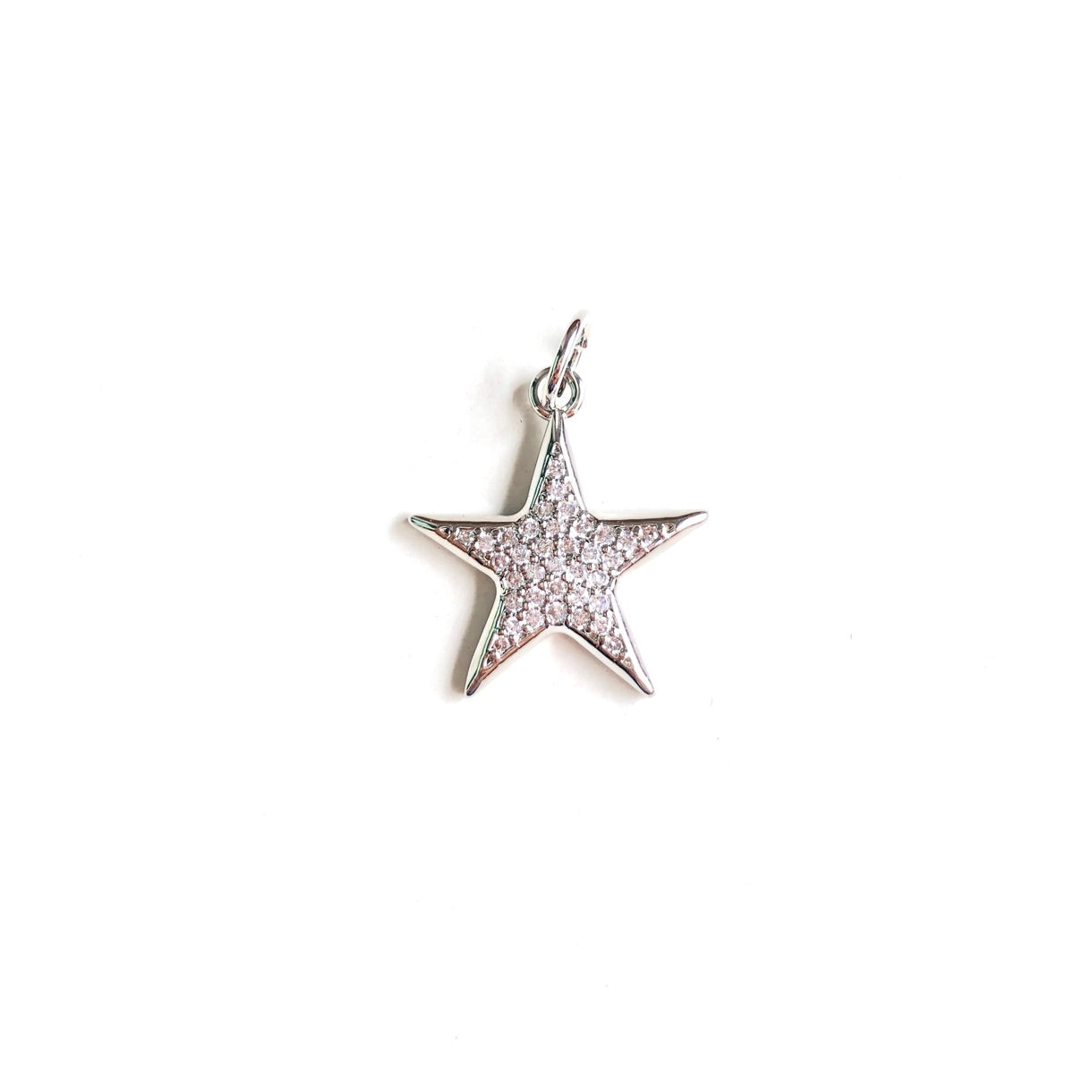 10pcs/lot 18.6*17mm Small Size CZ Paved Star Charms Silver CZ Paved Charms New Charms Arrivals Small Sizes Sun Moon Stars Charms Beads Beyond