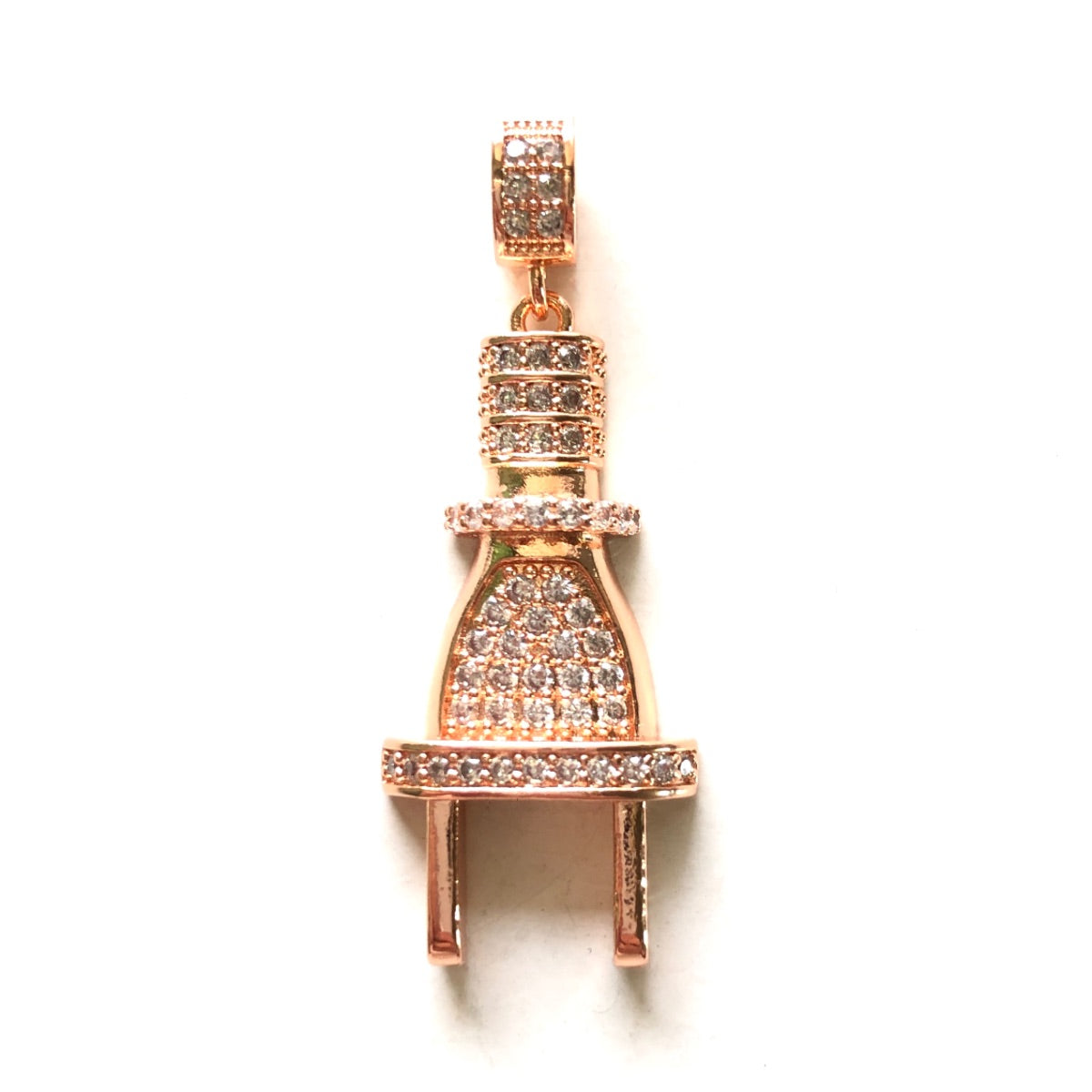 10pcs/lot CZ Paved Plug Charms-God Is the Plug Rose Gold CZ Paved Charms Christian Quotes New Charms Arrivals Charms Beads Beyond