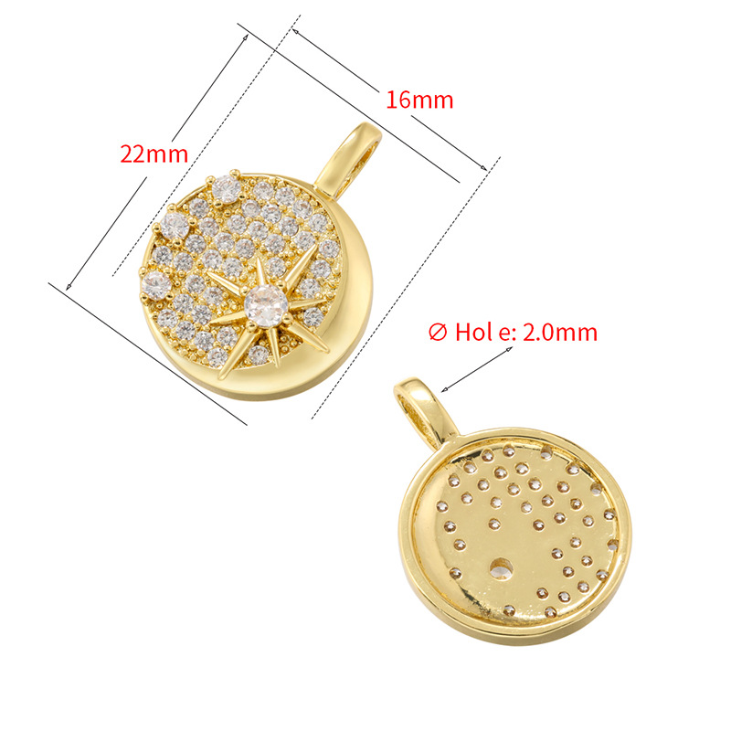 10pcs/lot CZ Paved Round Plate Star Charms CZ Paved Charms Sun Moon Stars Charms Beads Beyond