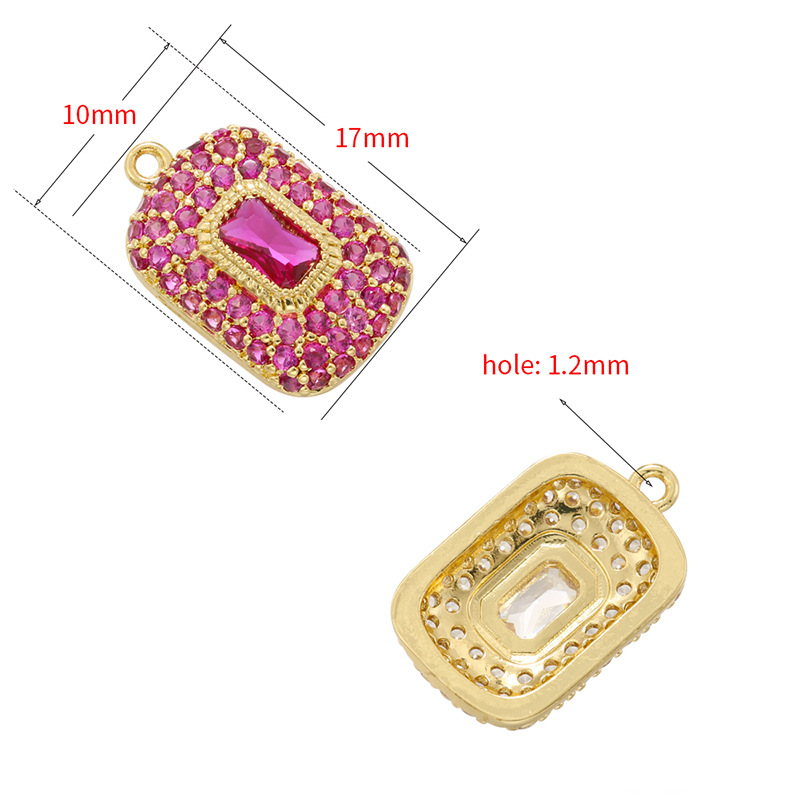 10pcs/lot Small Size Colorful Diamond CZ Pave Rectangle Charms CZ Paved Charms Colorful Zirconia Diamond Small Sizes Charms Beads Beyond