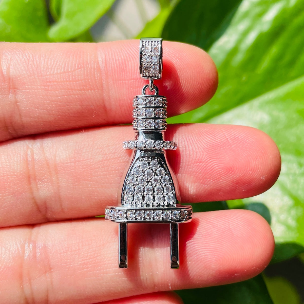 10pcs/lot CZ Paved Plug Charms-God Is the Plug CZ Paved Charms Christian Quotes New Charms Arrivals Charms Beads Beyond
