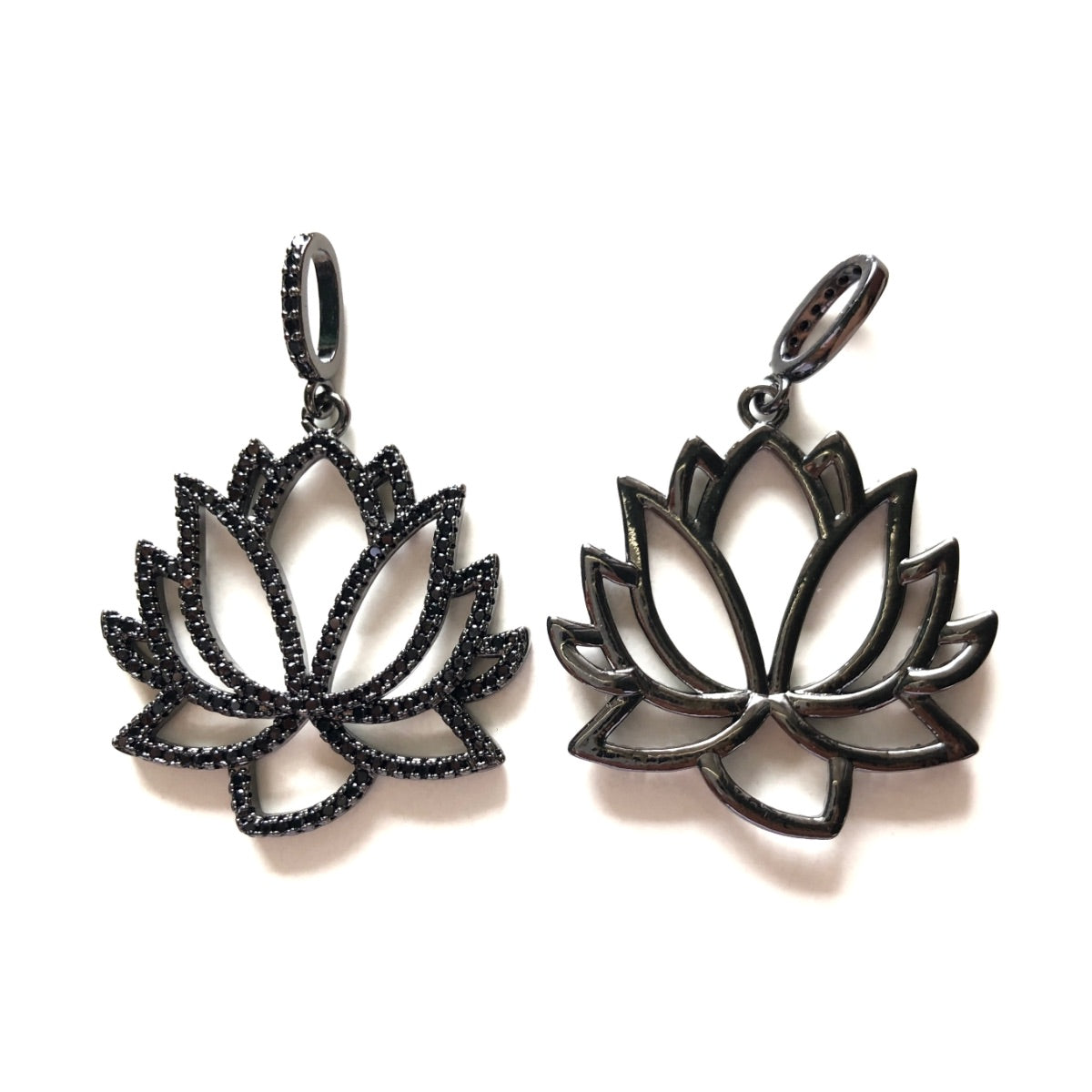 5-10pcs/lot CZ Paved Lotus Flower Charms CZ Paved Charms Flowers New Charms Arrivals Charms Beads Beyond