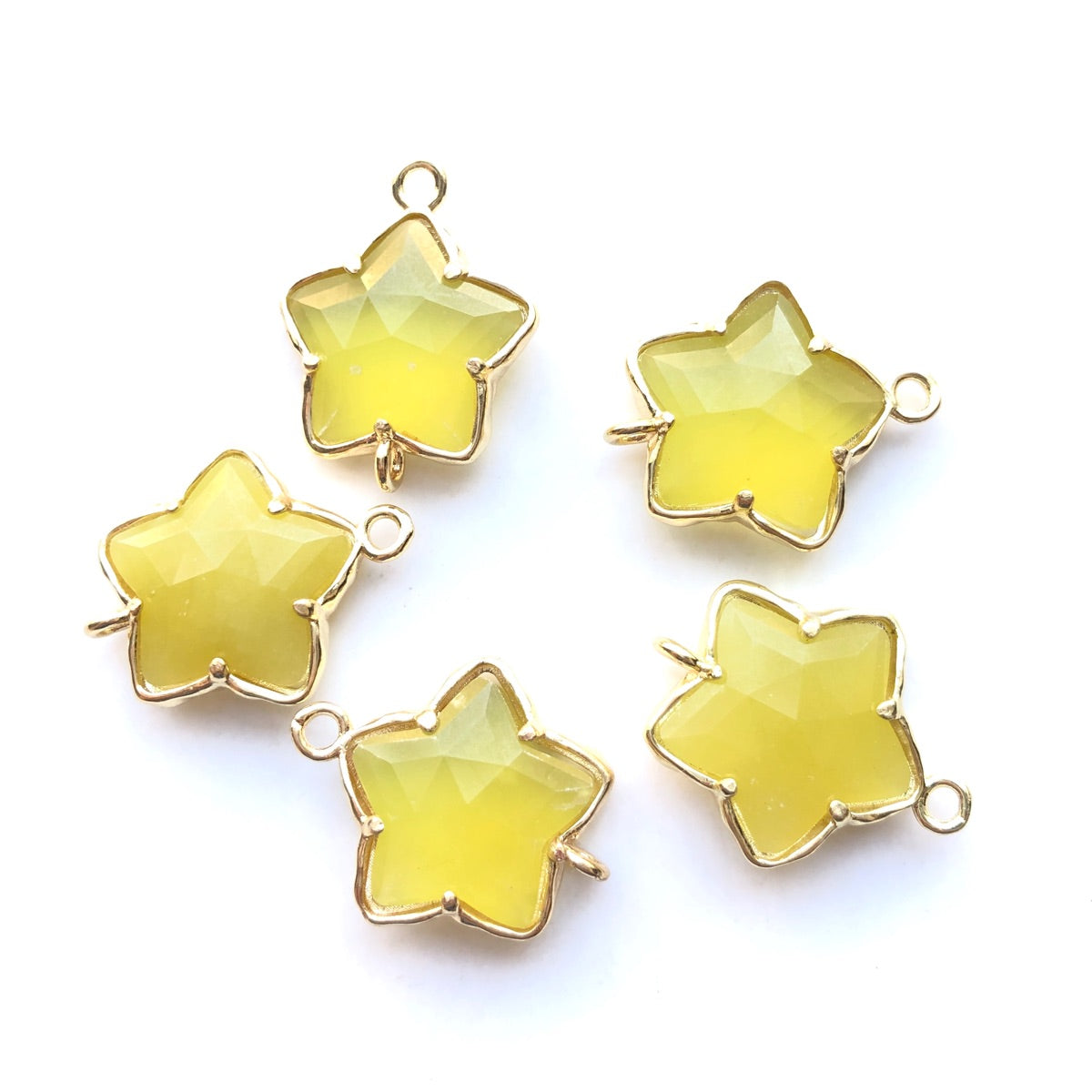 5pcs/Lot Gold Plated Bezel Natural Amethyst Labradorite Black Onyx Red Agate Faceted Star Connectors Yellow Jade Stone Charms New Charms Arrivals Charms Beads Beyond