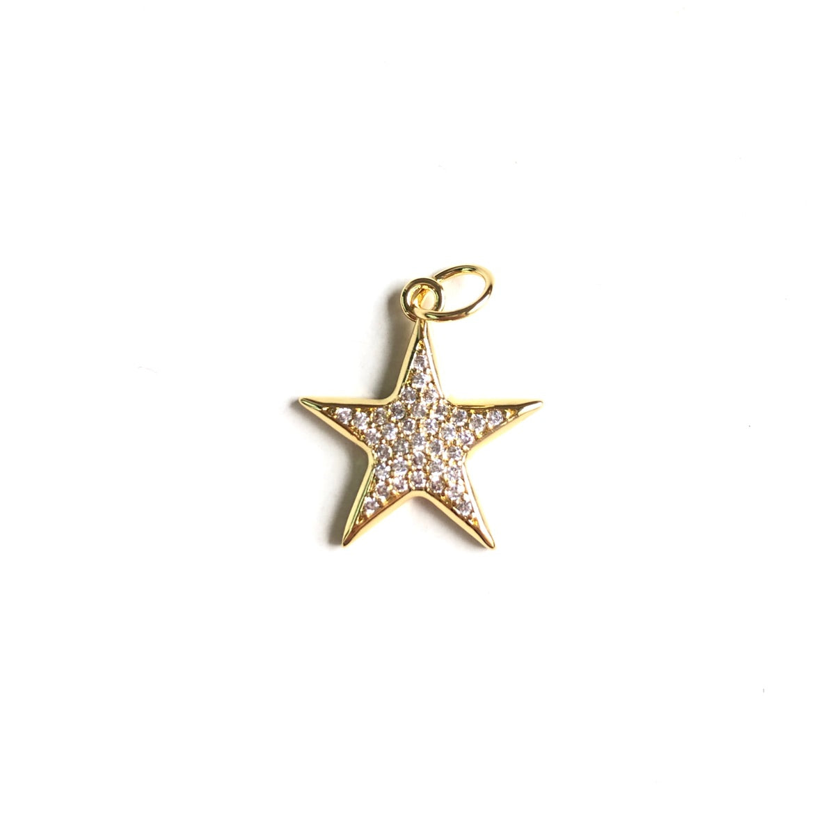 10pcs/lot 18.6*17mm Small Size CZ Paved Star Charms Gold CZ Paved Charms New Charms Arrivals Small Sizes Sun Moon Stars Charms Beads Beyond