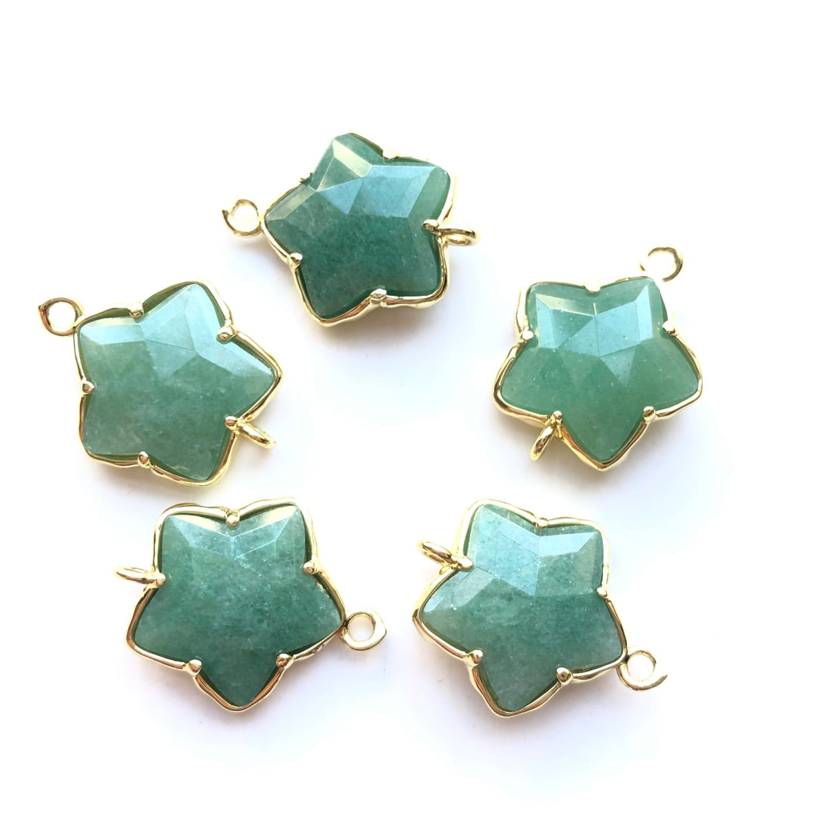 5pcs/Lot Gold Plated Bezel Natural Amethyst Labradorite Black Onyx Red Agate Faceted Star Connectors Green Aventurine Quartz Stone Charms New Charms Arrivals Charms Beads Beyond