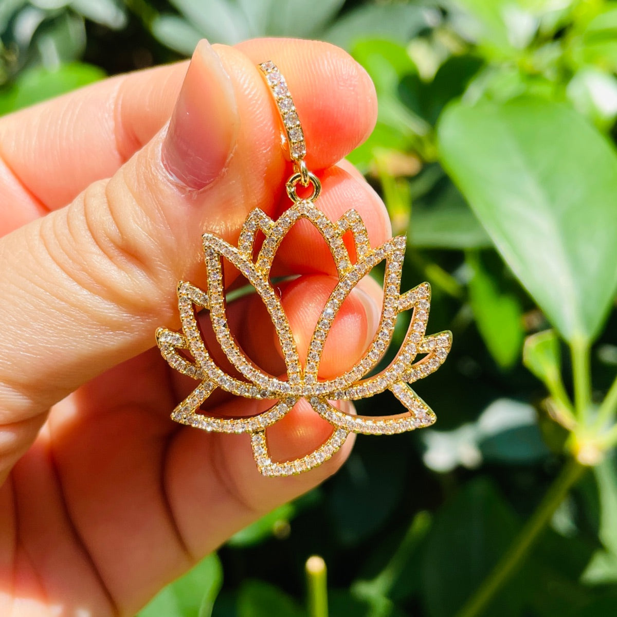 5-10pcs/lot CZ Paved Lotus Flower Charms CZ Paved Charms Flowers New Charms Arrivals Charms Beads Beyond