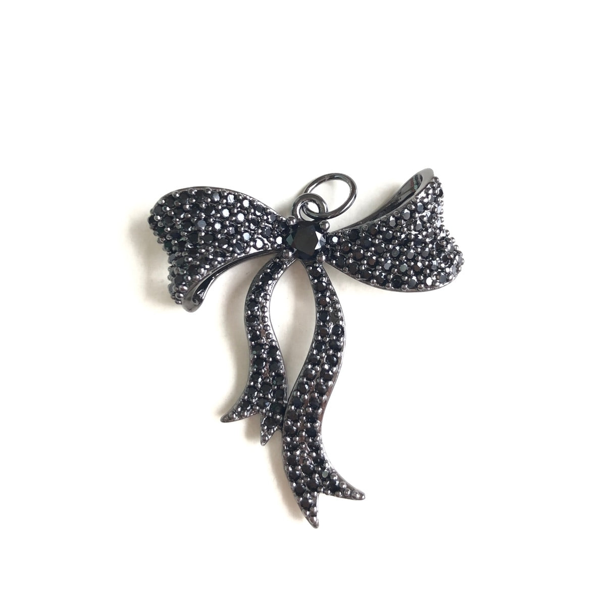 10pcs/lot 34*28.8mm CZ Paved Bow Bowknot Charms Black on Black CZ Paved Charms Bow Ties New Charms Arrivals Charms Beads Beyond
