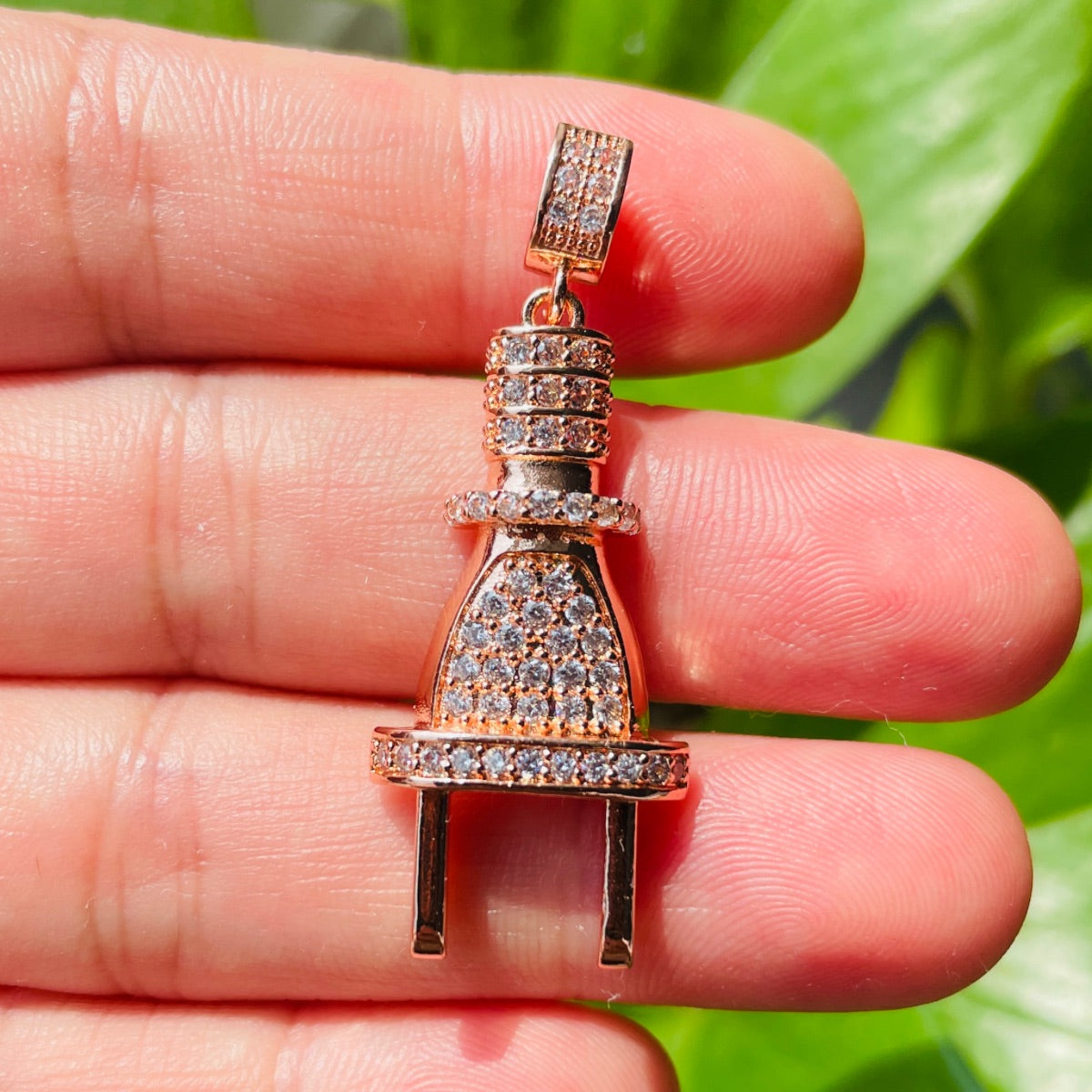 10pcs/lot CZ Paved Plug Charms-God Is the Plug CZ Paved Charms Christian Quotes New Charms Arrivals Charms Beads Beyond
