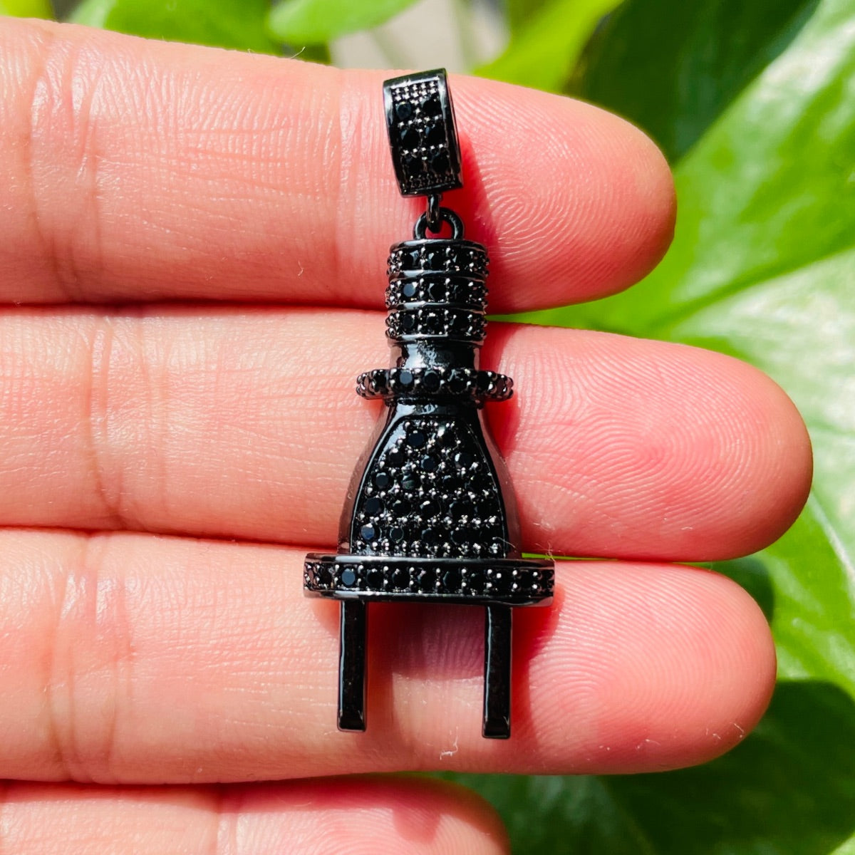 10pcs/lot CZ Paved Plug Charms-God Is the Plug CZ Paved Charms Christian Quotes New Charms Arrivals Charms Beads Beyond