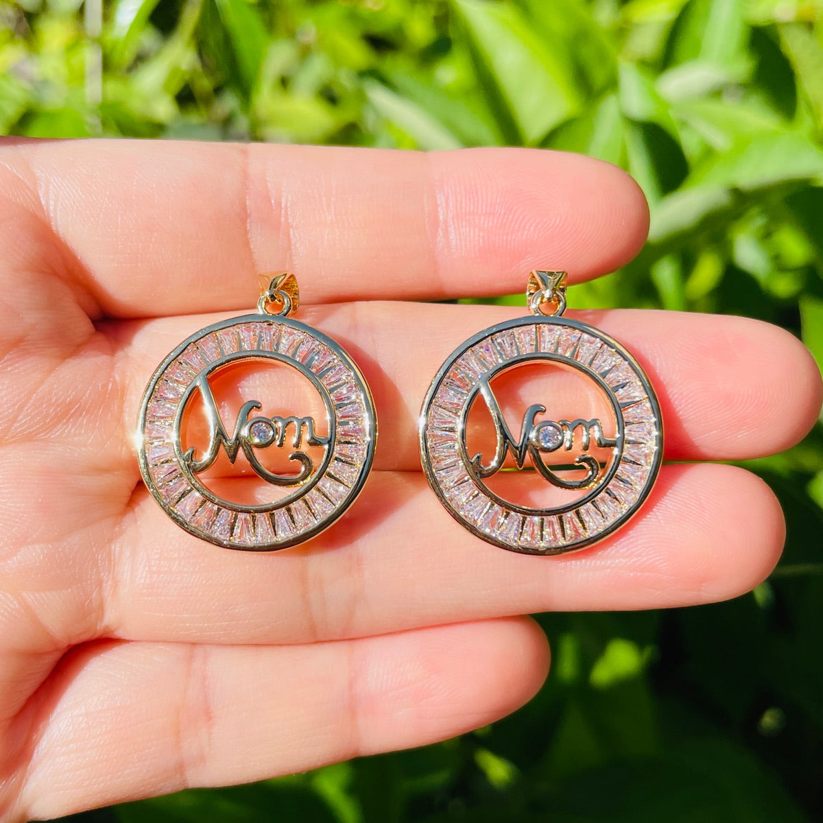 5-10pcs/lot CZ Pave Mom Charms-Mother's Day CZ Paved Charms Mother's Day New Charms Arrivals Words & Quotes Charms Beads Beyond