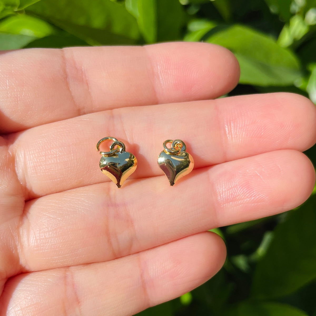 10pcs/lot 5 Size Gold-plated Copper 3D Heart Charms 10*8mm CZ Paved Charms Hearts New Charms Arrivals Charms Beads Beyond