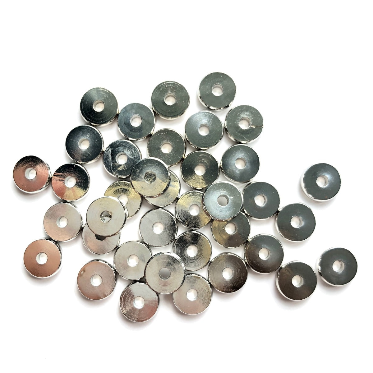 200pcs/lot 4/6/8/10mm Gold Plated Flat Round Spacers Accessories Charms Beads Beyond