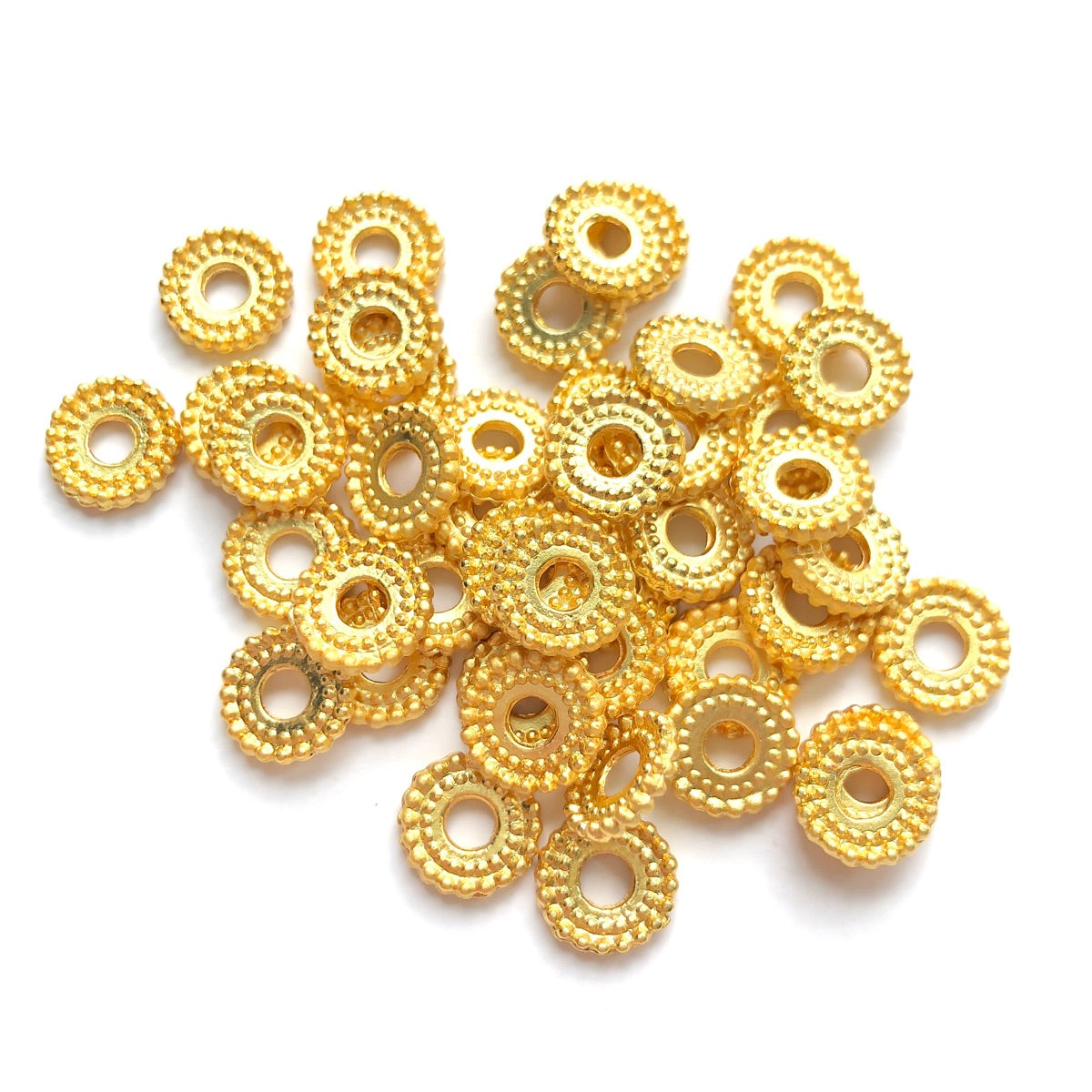 200pcs/lot 6/8/mm Gold Plated Copper Flower Rondelle Wheel Spacers Accessories Charms Beads Beyond
