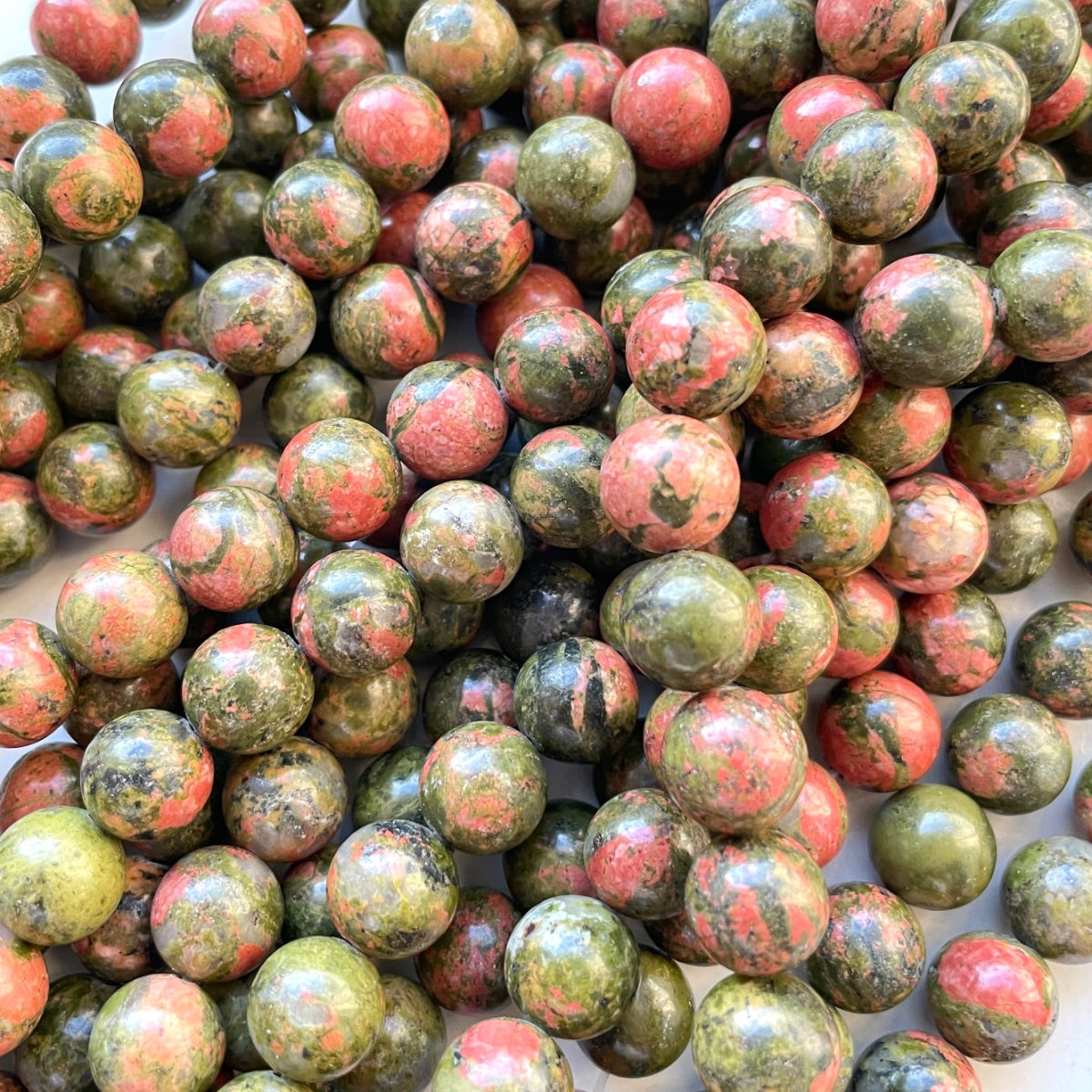 2 Strands/lot 10mm Flower Green Unakite Stone Round Beads Stone Beads New Beads Arrivals Other Stone Beads Charms Beads Beyond