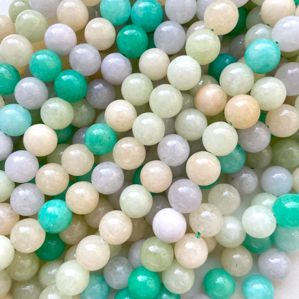 2 Strands/lot 10/12mm Multicolor Light Yellow Gray Green Turquoise Chalcedony Jade Round Stone Beads Stone Beads 12mm Stone Beads New Beads Arrivals Other Stone Beads Charms Beads Beyond