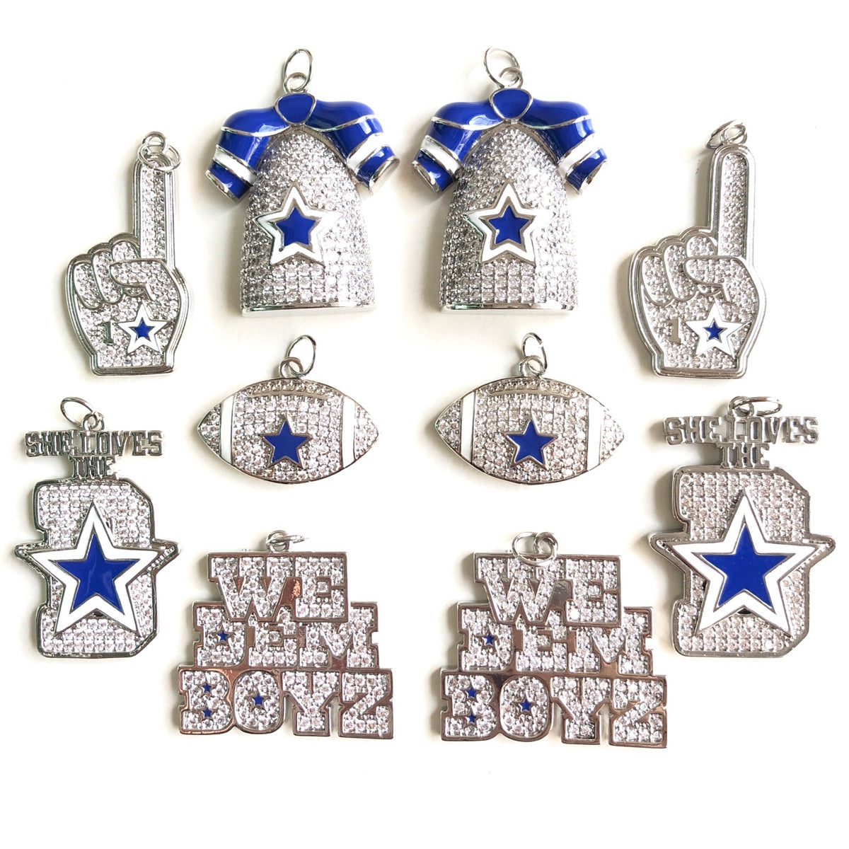 10pcs/Lot CZ Paved Cowboys American Football Charms Bundle|Charms Beads Beyond – Charms Beads Beyond Limited