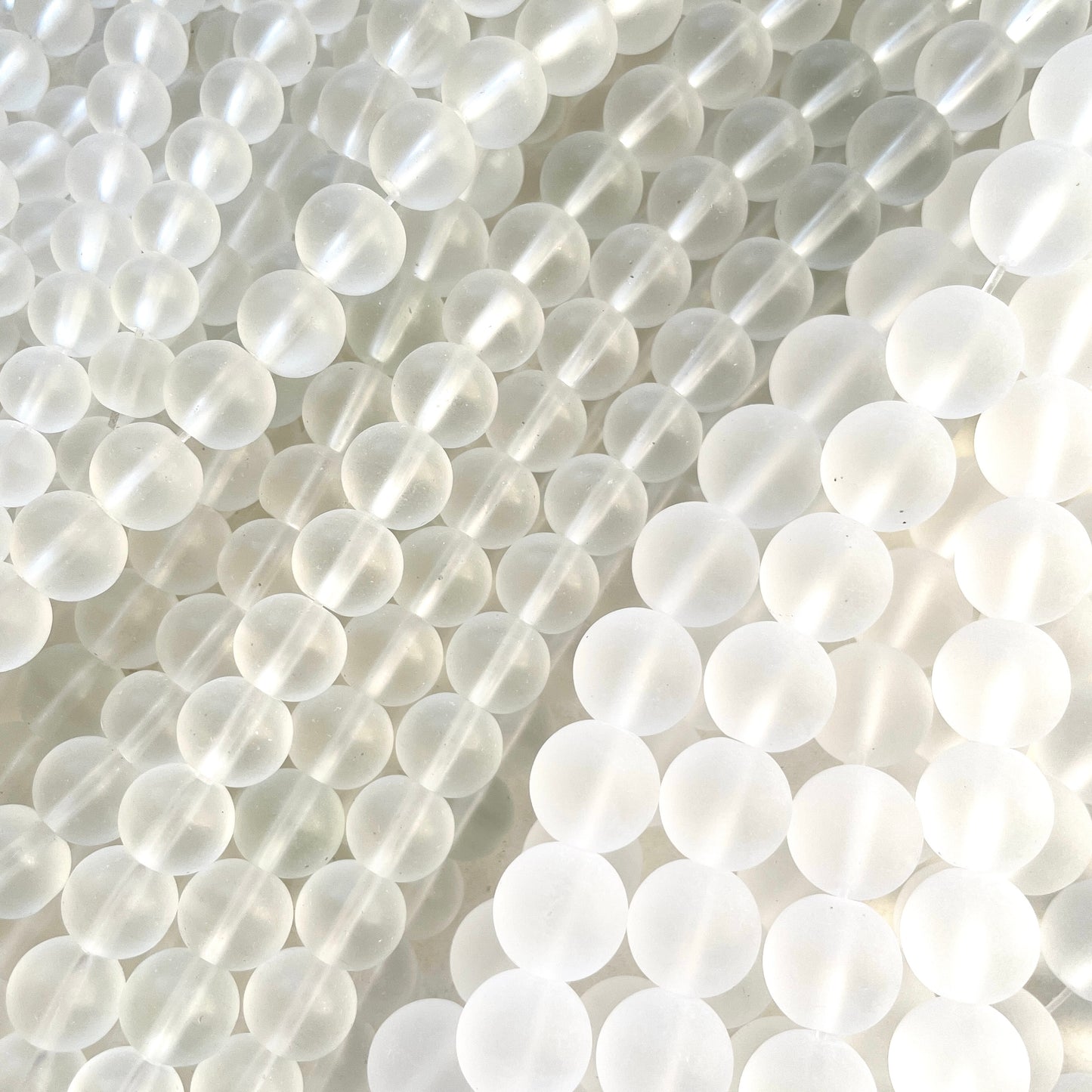 2 Strands/lot 8/10/12mm Clear Matte Glass Round Beads Glass Beads Round Glass Beads Charms Beads Beyond